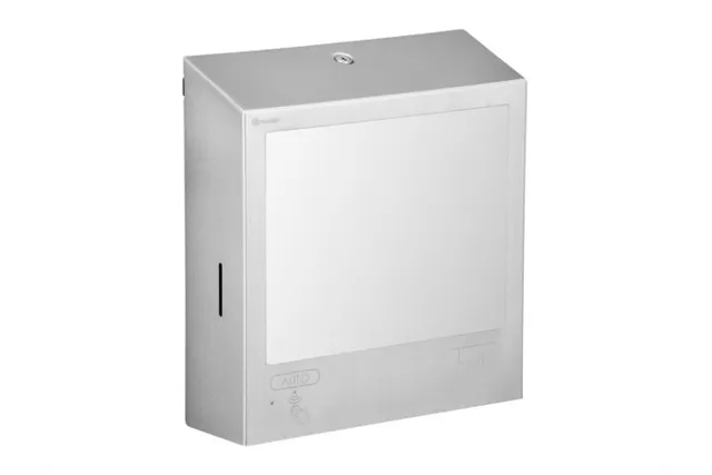 Pojemnik na ręczniki z automatycznym dozownikiem mydła w pianie i z lustrem „3w1" MERIDA STELLA SLIM COMBO stal matowa
 ASM753