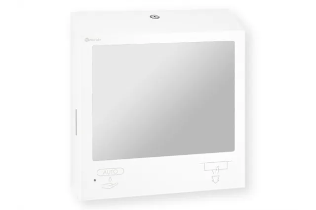 Pojemnik na ręczniki z automatycznym dozownikiem mydła z lustrem „3w1" MERIDA STELLA SLIM WHITE LINE COMBO biały
 ASB753