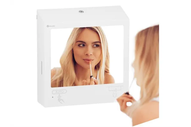 Pojemnik na ręczniki z automatycznym dozownikiem mydła z lustrem „3w1" MERIDA STELLA SLIM WHITE LINE COMBO biały
 ASB753