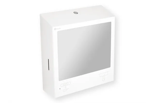 Pojemnik na ręczniki z automatycznym dozownikiem mydła z lustrem „3w1" MERIDA STELLA SLIM WHITE LINE COMBO biały
 ASB753