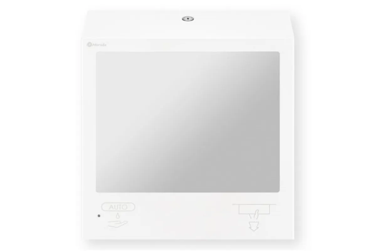 Pojemnik na ręczniki z automatycznym dozownikiem mydła z lustrem „3w1" MERIDA STELLA SLIM WHITE LINE COMBO biały
 ASB753