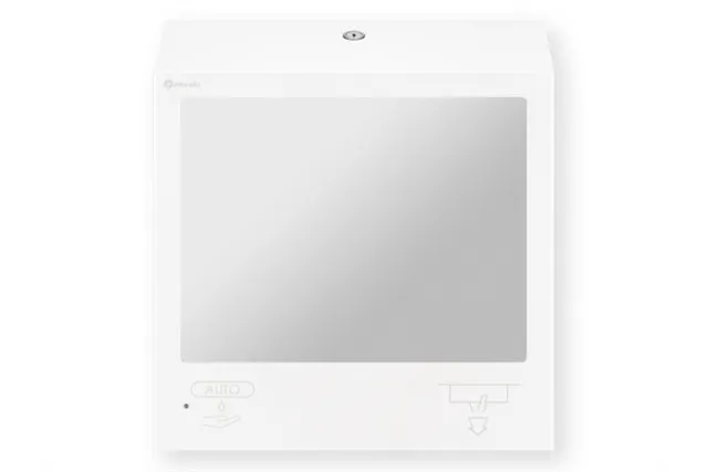 Pojemnik na ręczniki z automatycznym dozownikiem mydła z lustrem „3w1" MERIDA STELLA SLIM WHITE LINE COMBO biały
 ASB753