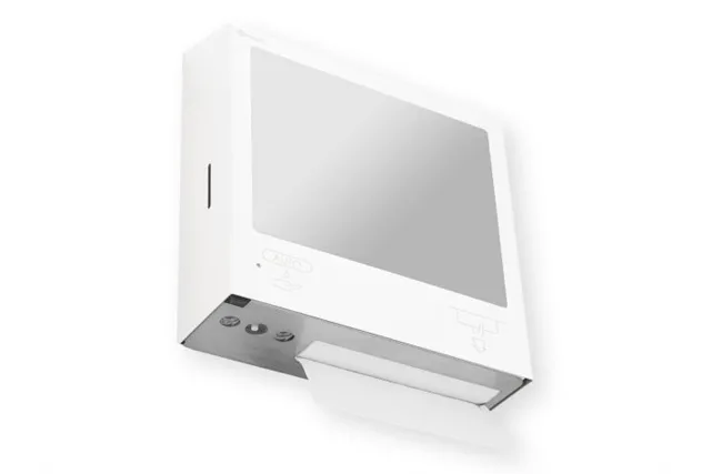 Pojemnik na ręczniki z automatycznym dozownikiem mydła z lustrem „3w1" MERIDA STELLA SLIM WHITE LINE COMBO biały
 ASB753