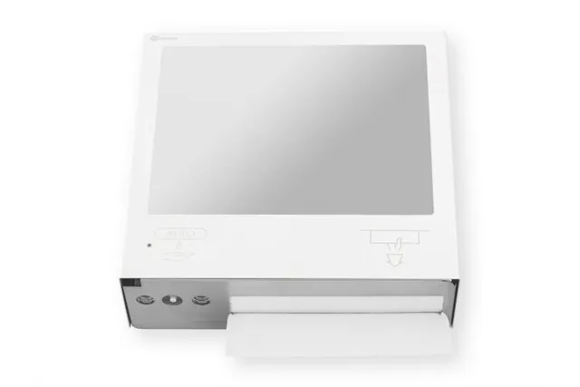 Pojemnik na ręczniki z automatycznym dozownikiem mydła z lustrem „3w1" MERIDA STELLA SLIM WHITE LINE COMBO biały
 ASB753