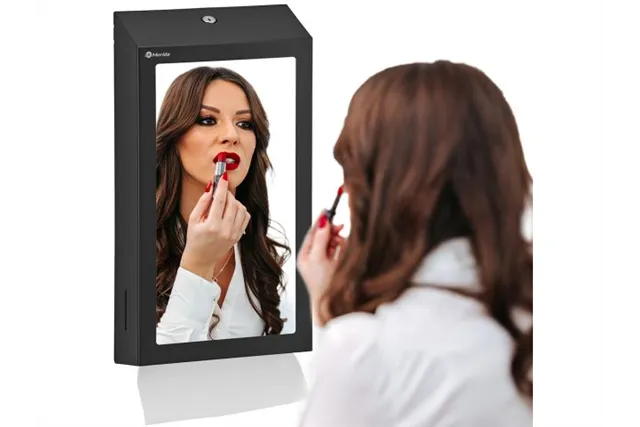 Pojemnik na ręczniki składane z lustrem ze stali SuperMirror „2w1" MERIDA STELLA SLIM BLACK LINE MEGA COMBO, czarny
 ASC755