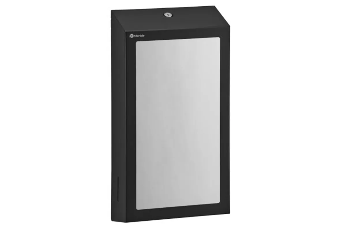 Pojemnik na ręczniki składane z lustrem ze stali SuperMirror „2w1" MERIDA STELLA SLIM BLACK LINE MEGA COMBO, czarny
 ASC755