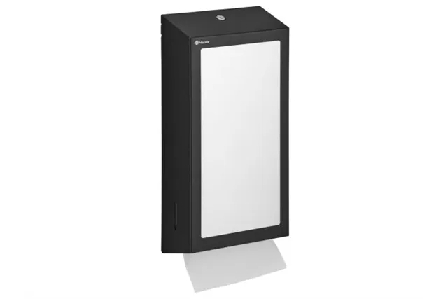 Pojemnik na ręczniki składane z lustrem ze stali SuperMirror „2w1" MERIDA STELLA SLIM BLACK LINE MEGA COMBO, czarny
 ASC755