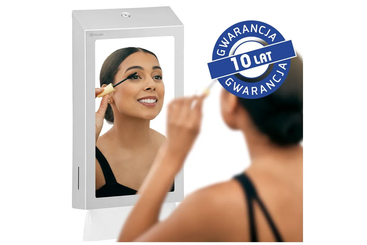 Pojemnik na ręczniki składane z lustrem ze stali SuperMirror „2w1" MERIDA STELLA SLIM MEGA COMBO, stal matowa
 Merida ASM755