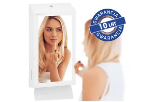 Pojemnik na ręczniki składane z lustrem ze stali SuperMirror „2w1" MERIDA STELLA SLIM WHITE LINE MEGA COMBO, biały
 ASB755