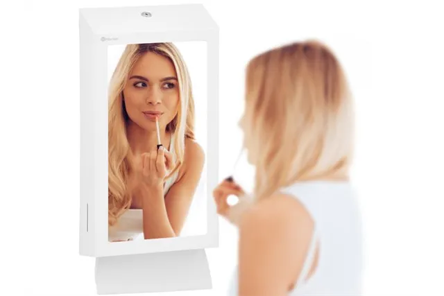 Pojemnik na ręczniki składane z lustrem ze stali SuperMirror „2w1" MERIDA STELLA SLIM WHITE LINE MEGA COMBO, biały
 ASB755