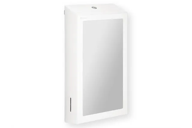 Pojemnik na ręczniki składane z lustrem ze stali SuperMirror „2w1" MERIDA STELLA SLIM WHITE LINE MEGA COMBO, biały
 ASB755