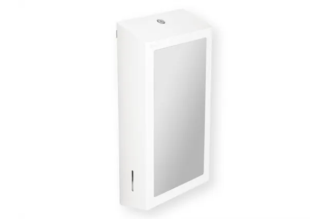 Pojemnik na ręczniki składane z lustrem ze stali SuperMirror „2w1" MERIDA STELLA SLIM WHITE LINE MEGA COMBO, biały
 ASB755