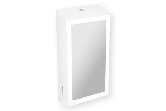 Pojemnik na ręczniki składane z lustrem ze stali SuperMirror „2w1" MERIDA STELLA SLIM WHITE LINE MEGA COMBO, biały
 ASB755