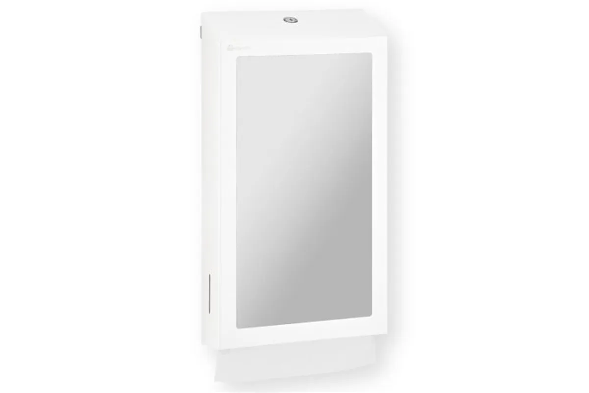 Pojemnik na ręczniki składane z lustrem ze stali SuperMirror „2w1" MERIDA STELLA SLIM WHITE LINE MEGA COMBO, biały
 ASB755