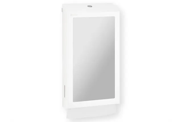 Pojemnik na ręczniki składane z lustrem ze stali SuperMirror „2w1" MERIDA STELLA SLIM WHITE LINE MEGA COMBO, biały
 ASB755