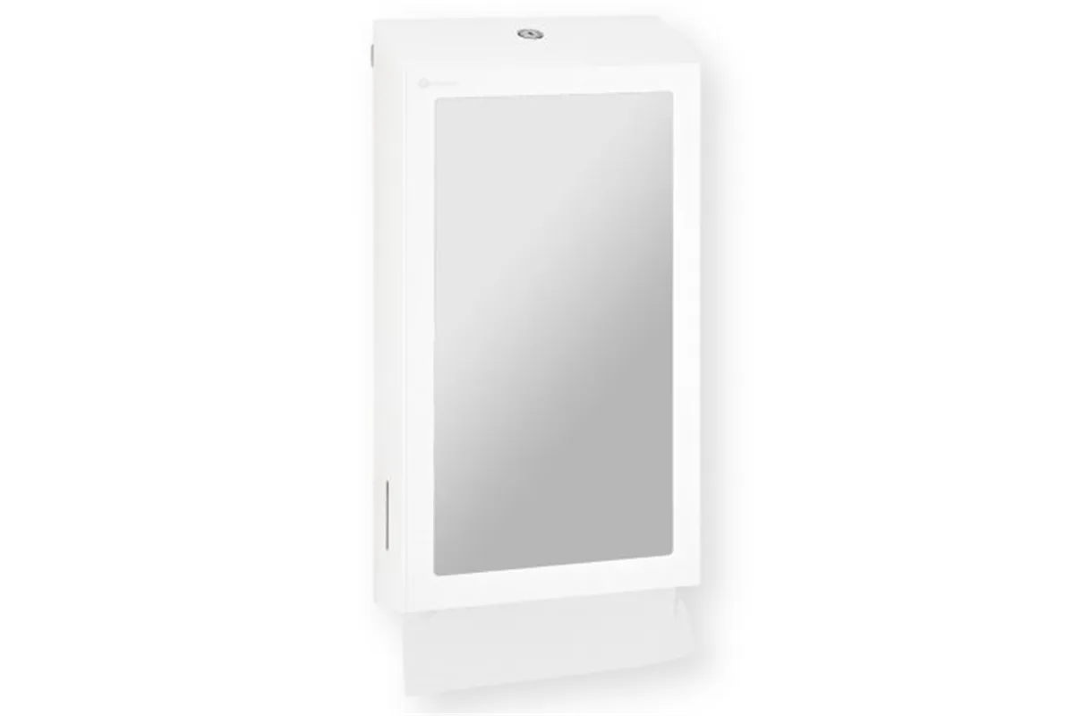 Pojemnik na ręczniki składane z lustrem ze stali SuperMirror „2w1" MERIDA STELLA SLIM WHITE LINE MEGA COMBO, biały
 ASB755