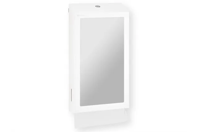 Pojemnik na ręczniki składane z lustrem ze stali SuperMirror „2w1" MERIDA STELLA SLIM WHITE LINE MEGA COMBO, biały
 ASB755