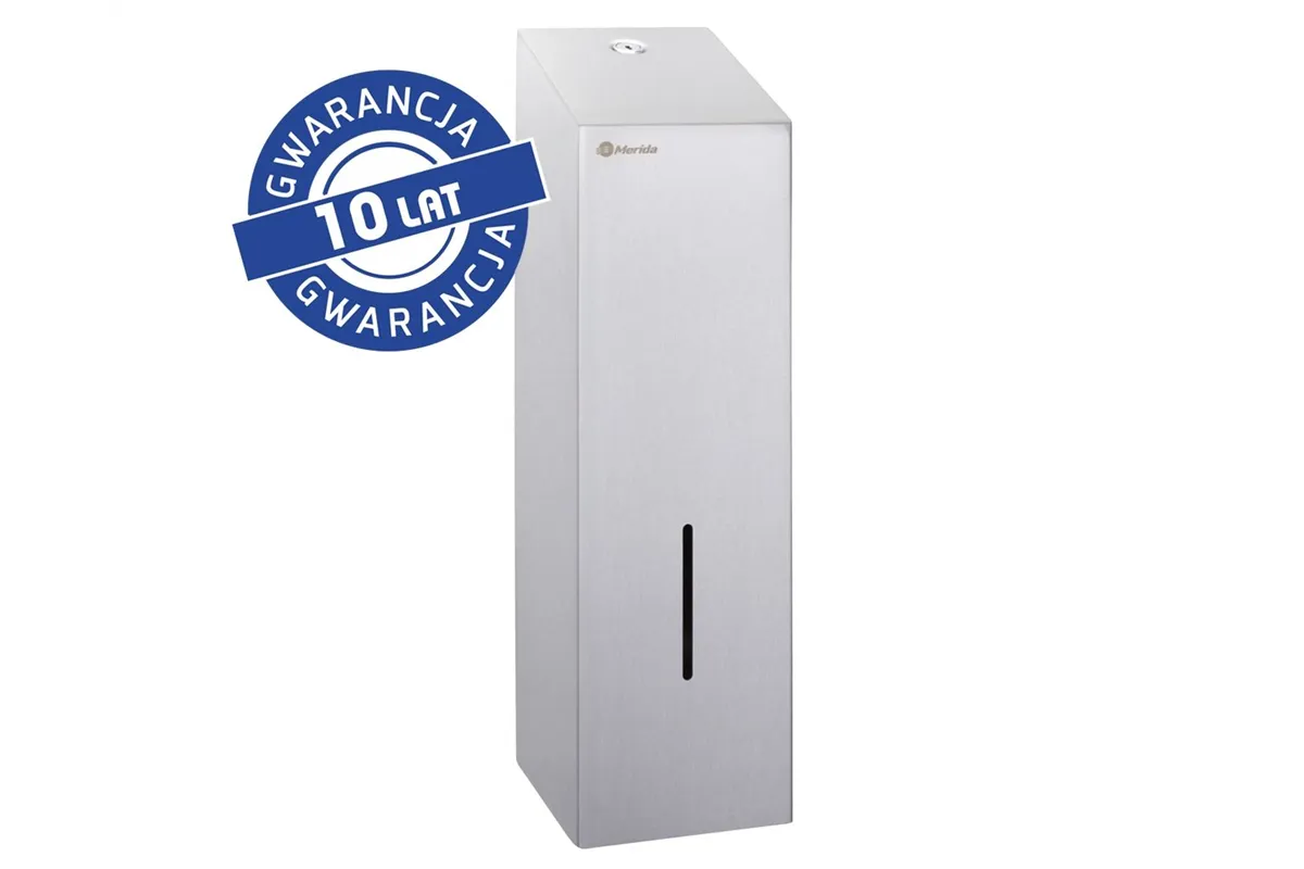 Pojemnik na papier toaletowy w listkach MERIDA STELLA, pojemność do 675 szt., stal matowa
 Merida BSM402