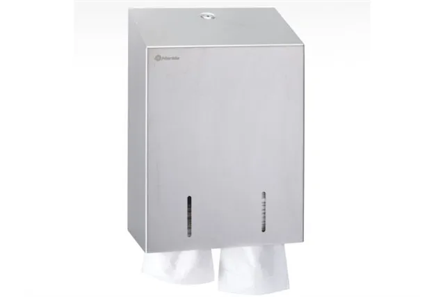 Pojemnik na papier toaletowy w listkach MERIDA STELLA, pojemność do 900 szt., stal matowa
 Merida BSM403