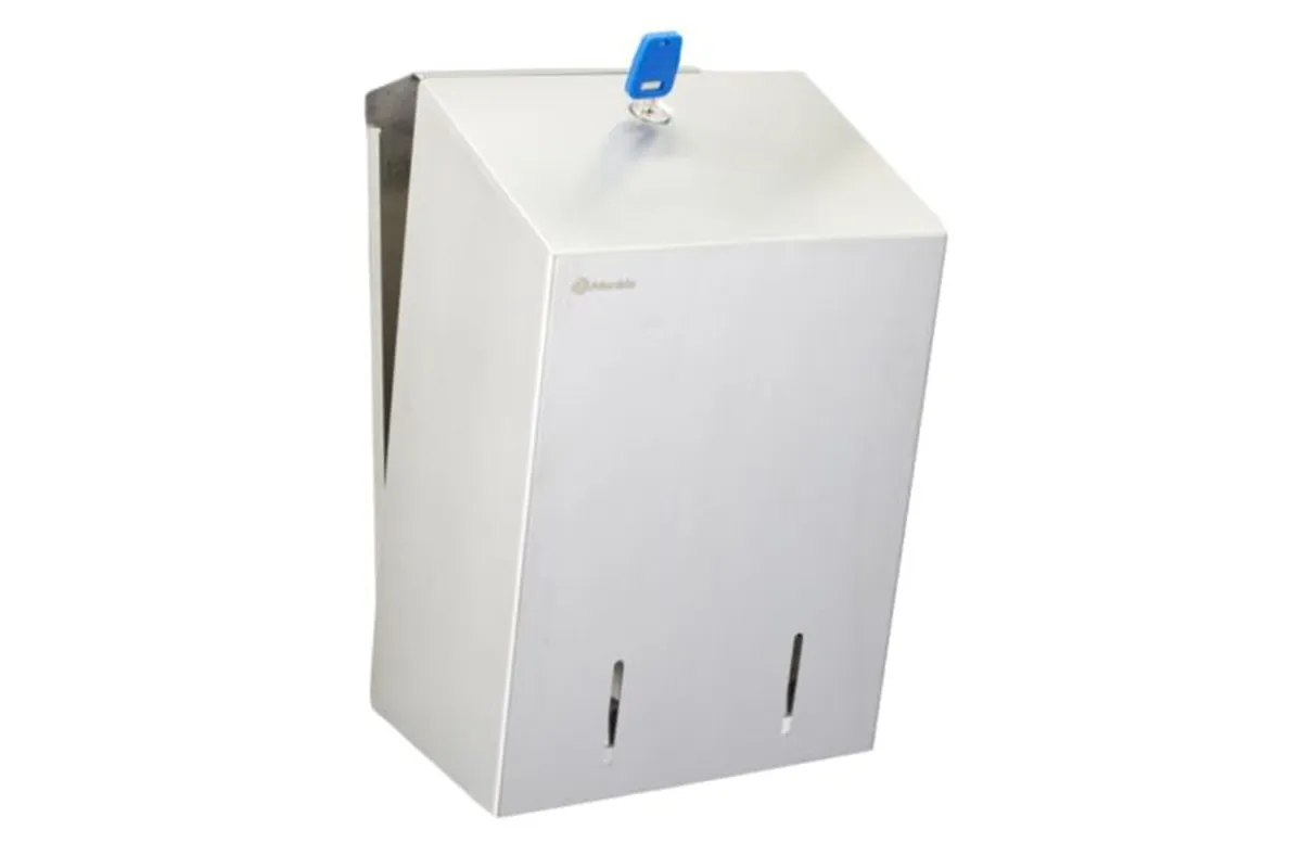 Pojemnik na papier toaletowy w listkach MERIDA STELLA, pojemność do 900 szt., stal matowa
 Merida BSM403