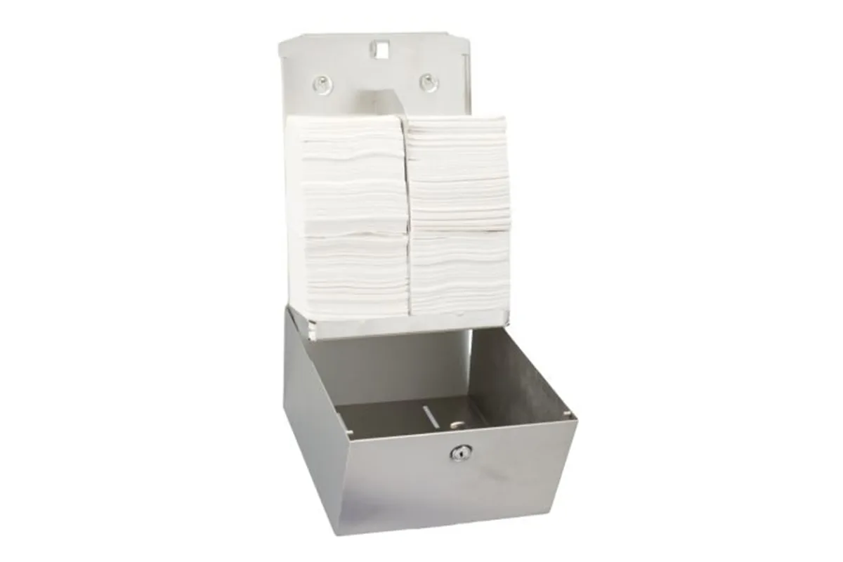 Pojemnik na papier toaletowy w listkach MERIDA STELLA, pojemność do 900 szt., stal matowa
 Merida BSM403