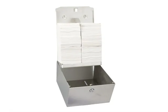 Pojemnik na papier toaletowy w listkach MERIDA STELLA, pojemność do 900 szt., stal matowa
 Merida BSM403