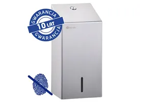 Pojemnik na papier toaletowy w listkach MERIDA STELLA Anti-FingerPrint, pojemność do 450 szt., stal matowa z powłoką AFP
 BSM47