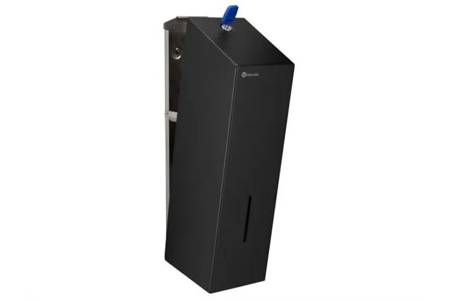 Pojemnik na papier toaletowy w listkach MERIDA STELLA BLACK LINE, pojemność do 675 szt., czarny
 Merida BSC402