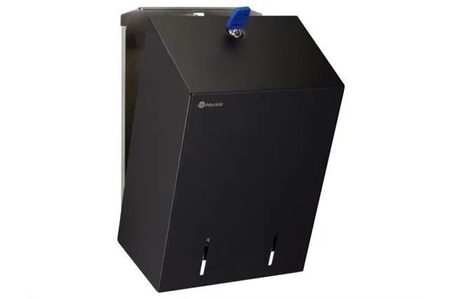 Pojemnik na papier toaletowy w listkach MERIDA STELLA BLACK LINE, pojemność do 900 szt., czarny
 Merida BSC403