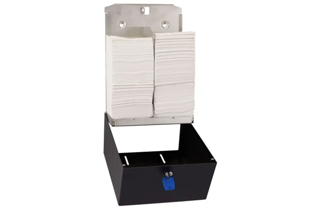 Pojemnik na papier toaletowy w listkach MERIDA STELLA BLACK LINE, pojemność do 900 szt., czarny
 Merida BSC403