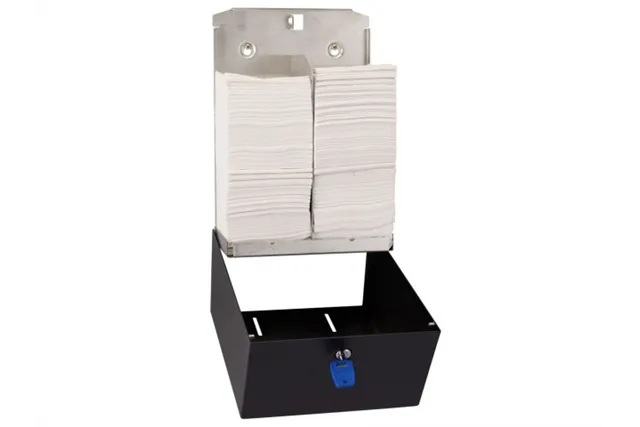 Pojemnik na papier toaletowy w listkach MERIDA STELLA BLACK LINE, pojemność do 900 szt., czarny
 Merida BSC403