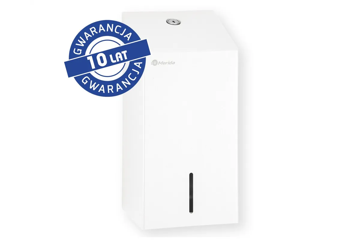 Pojemnik na papier toaletowy w listkach MERIDA STELLA WHITE LINE , pojemność do 450 szt., biały
 Merida BSB401