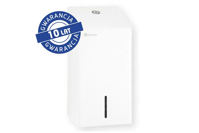 Pojemnik na papier toaletowy w listkach MERIDA STELLA WHITE LINE , pojemność do 450 szt., biały
 Merida BSB401