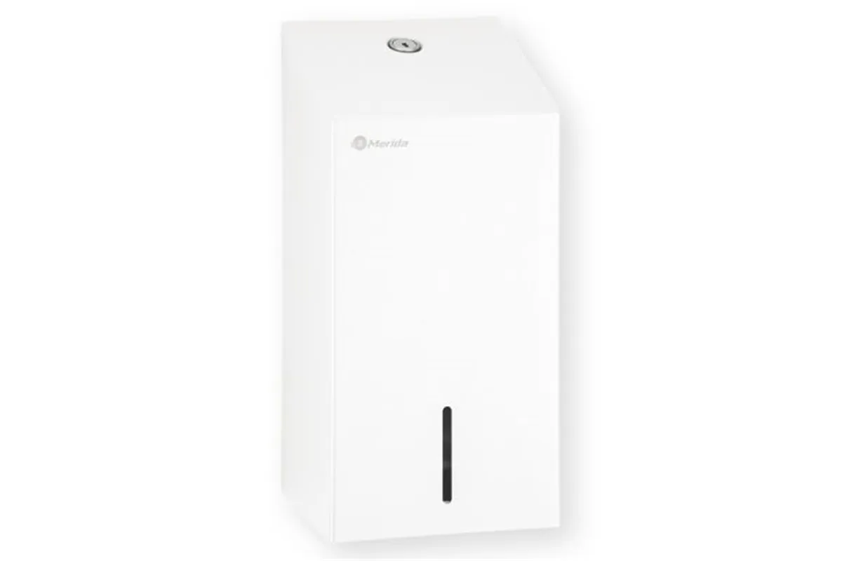 Pojemnik na papier toaletowy w listkach MERIDA STELLA WHITE LINE , pojemność do 450 szt., biały
 Merida BSB401