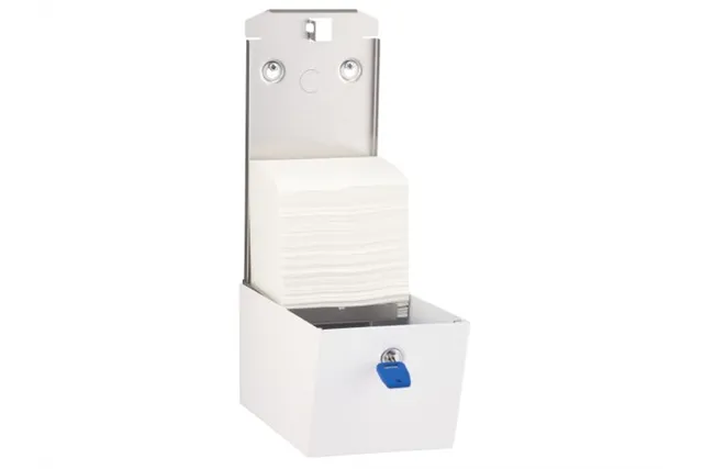 Pojemnik na papier toaletowy w listkach MERIDA STELLA WHITE LINE , pojemność do 450 szt., biały
 Merida BSB401