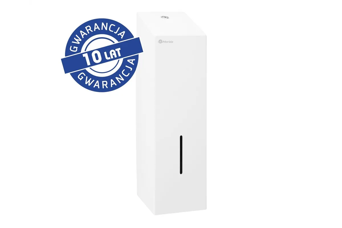 Pojemnik na papier toaletowy w listkach MERIDA STELLA WHITE LINE, pojemność do 675 szt., biały
 Merida BSB402