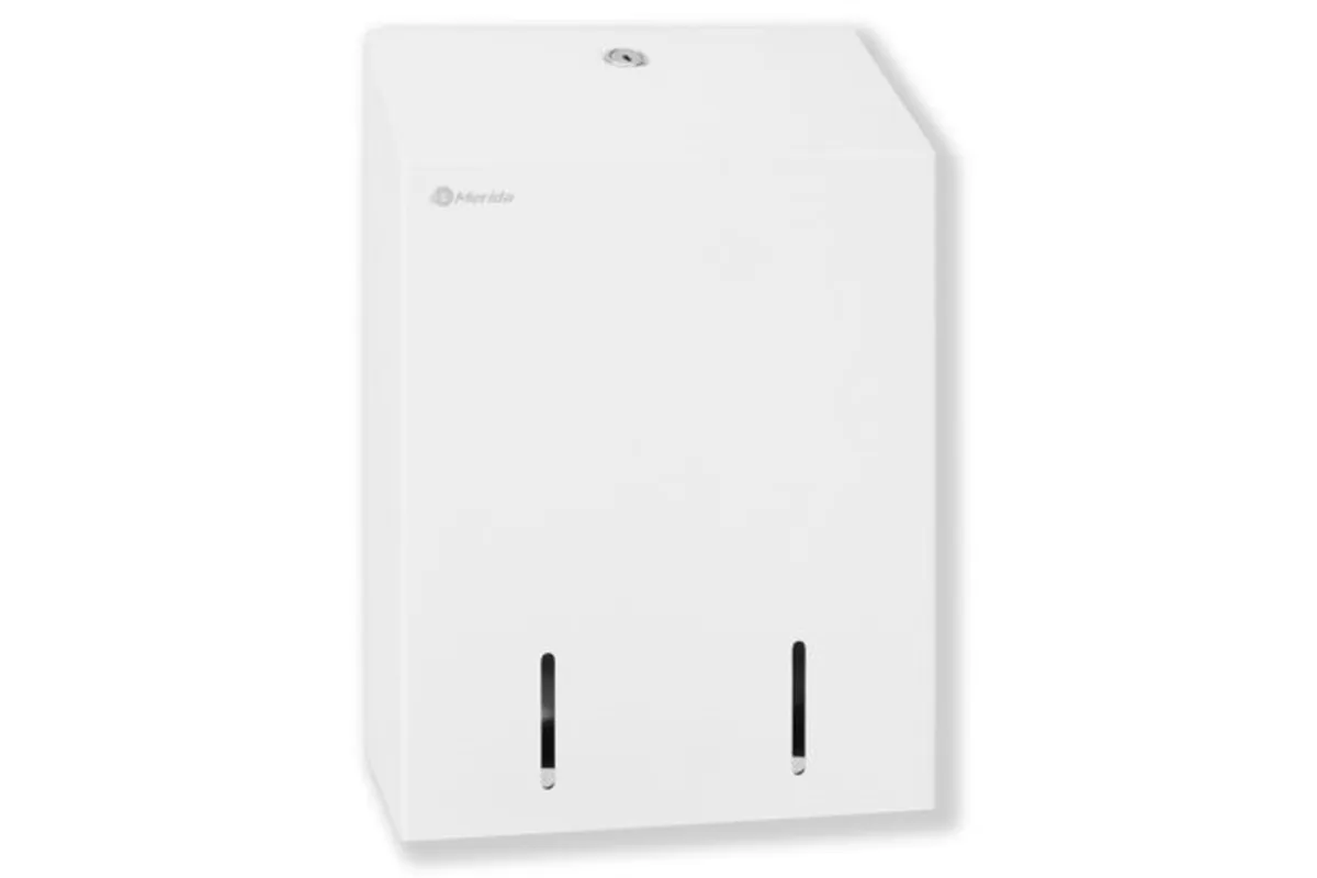 Pojemnik na papier toaletowy w listkach MERIDA STELLA WHITE LINE, pojemność do 900 szt., biały
 Merida BSB403