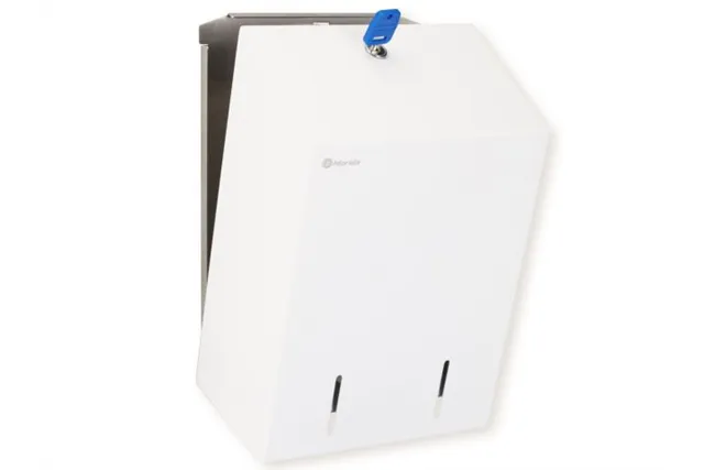 Pojemnik na papier toaletowy w listkach MERIDA STELLA WHITE LINE, pojemność do 900 szt., biały
 Merida BSB403