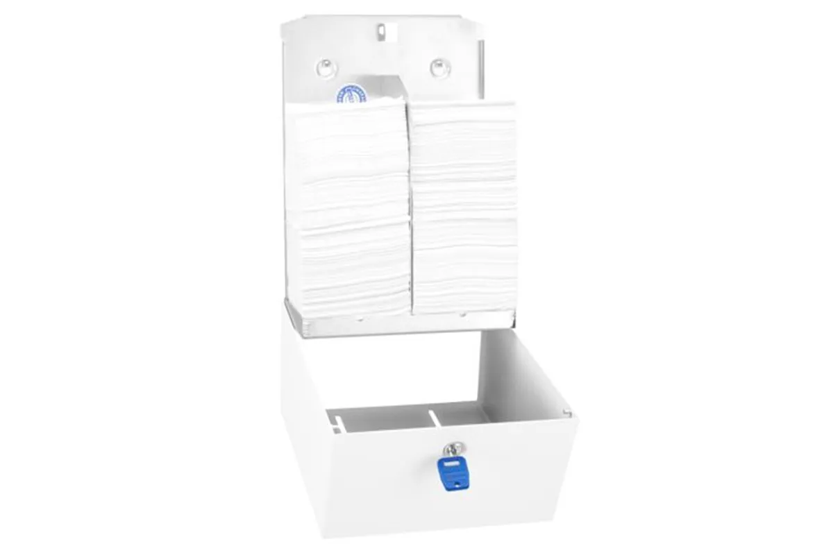 Pojemnik na papier toaletowy w listkach MERIDA STELLA WHITE LINE, pojemność do 900 szt., biały
 Merida BSB403