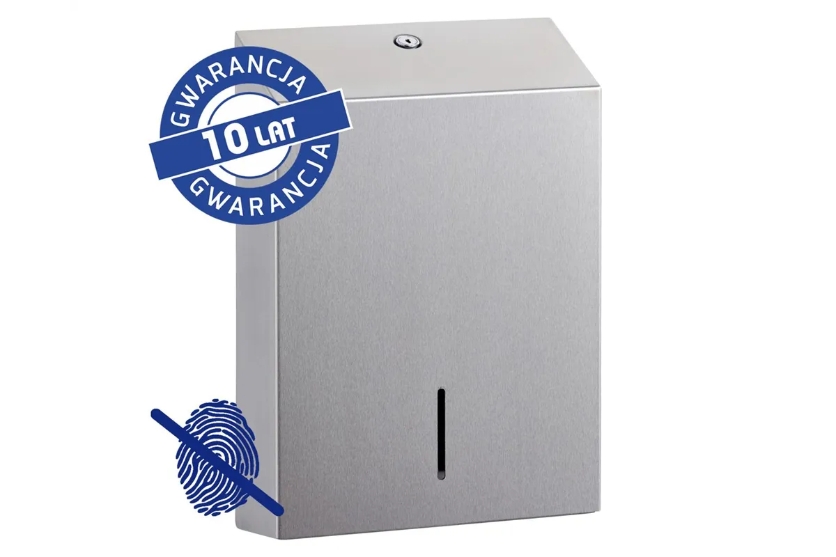 Pojemnik na ręczniki papierowe MERIDA STELLA SLIM Anti-FingerPrint MAXI, stal matowa z powłoką AFP
 Merida ASM176