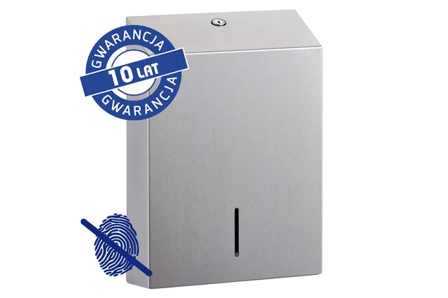 Pojemnik na ręczniki papierowe MERIDA STELLA SLIM Anti-FingerPrint MAXI, stal matowa z powłoką AFP
 Merida ASM176