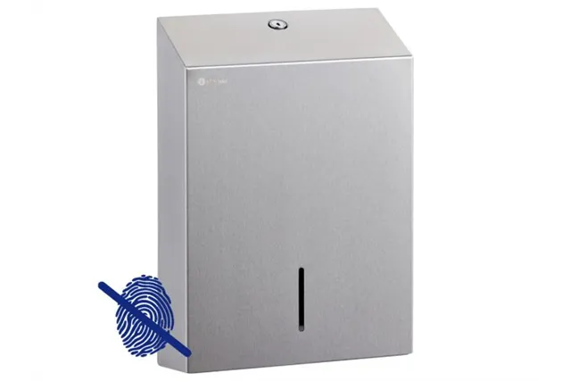 Pojemnik na ręczniki papierowe MERIDA STELLA SLIM Anti-FingerPrint MAXI, stal matowa z powłoką AFP
 Merida ASM176