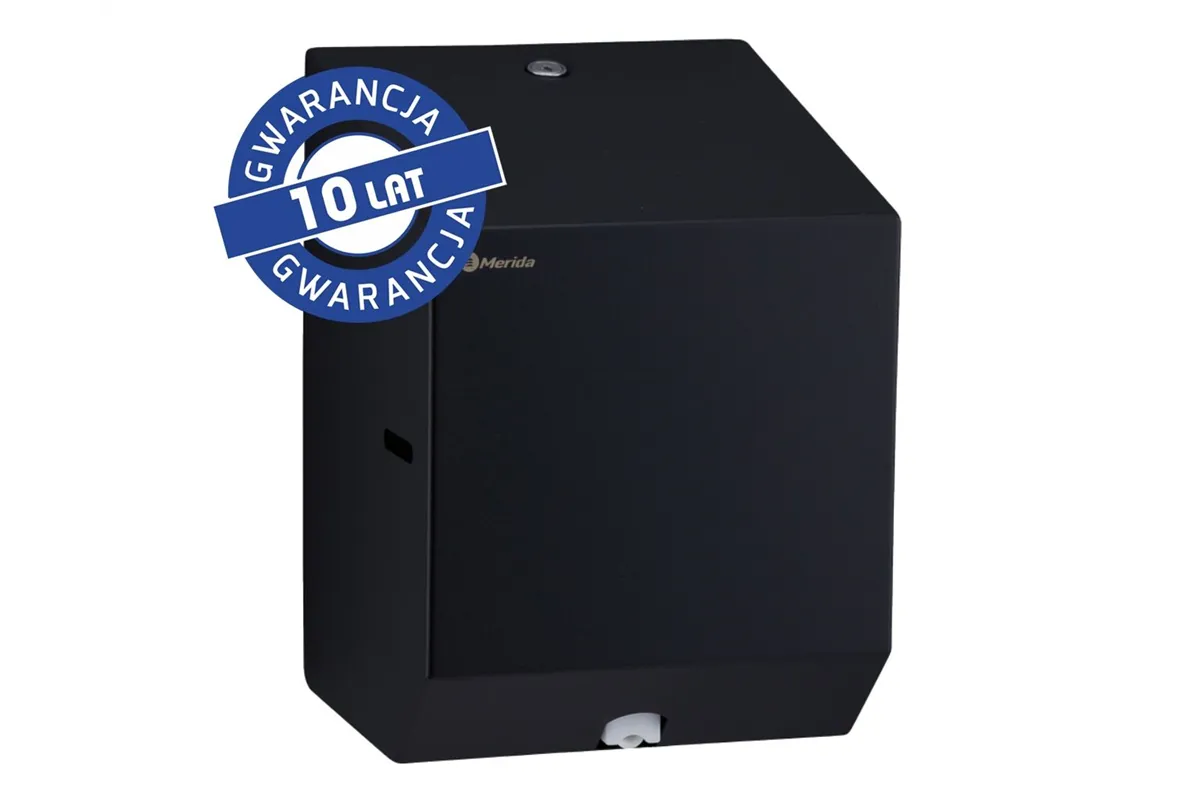 Pojemnik na ręczniki papierowe w rolach lub papier toaletowy w systemie listkowym MERIDA STELLA BLACK LINE MINI, czarny
 CSC202