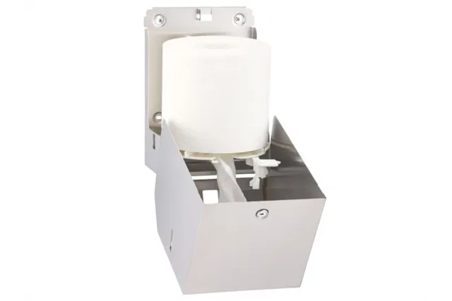 Pojemnik na ręczniki papierowe w rolach lub papier toaletowy w systemie listkowym MERIDA STELLA MINI, stal matowa
 CSM202