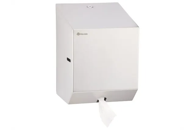 Pojemnik na ręczniki papierowe w rolach lub papier toaletowy w systemie listkowym MERIDA STELLA MINI, stal matowa
 CSM202