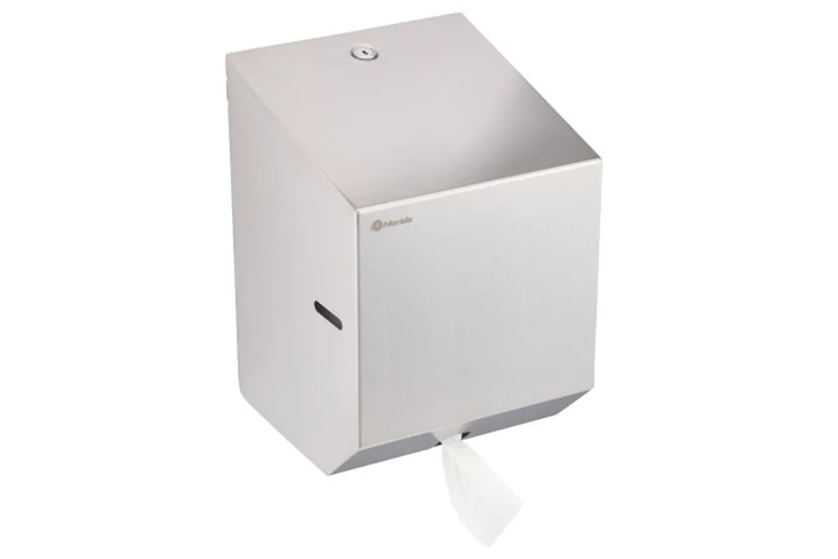 Pojemnik na ręczniki papierowe w rolach lub papier toaletowy w systemie listkowym MERIDA STELLA MINI, stal matowa
 CSM202