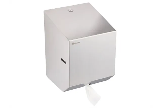 Pojemnik na ręczniki papierowe w rolach lub papier toaletowy w systemie listkowym MERIDA STELLA MINI, stal matowa
 CSM202
