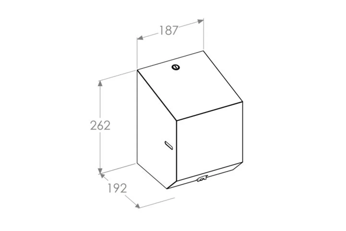 Pojemnik na ręczniki papierowe w rolach lub papier toaletowy w systemie listkowym MERIDA STELLA WHITE LINE MINI, biały
 CSB202