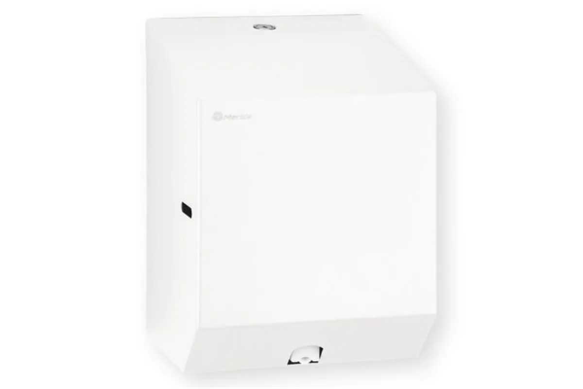 Pojemnik na ręczniki papierowe w rolach lub papier toaletowy w systemie listkowym MERIDA STELLA WHITE LINE MINI, biały
 CSB202