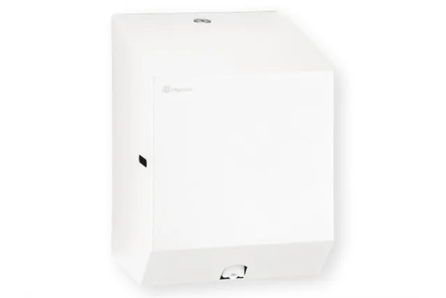 Pojemnik na ręczniki papierowe w rolach lub papier toaletowy w systemie listkowym MERIDA STELLA WHITE LINE MINI, biały
 CSB202